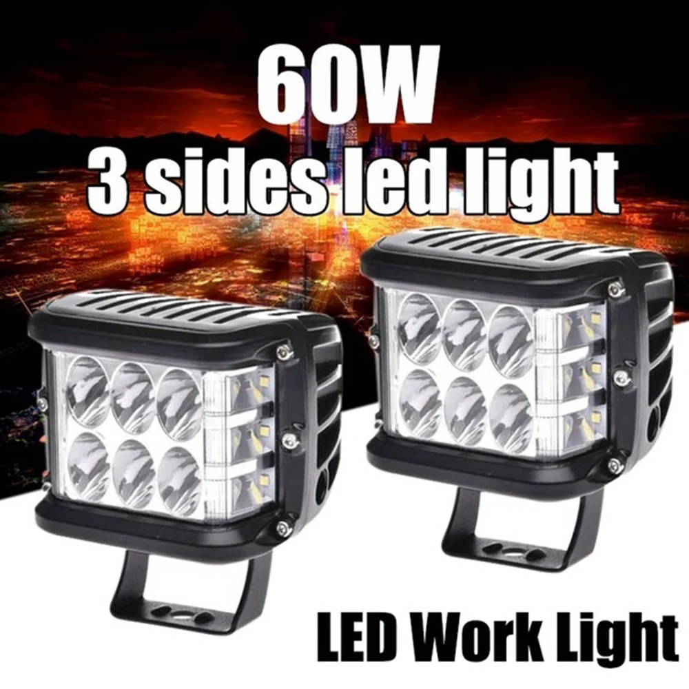 2pcs 3 Side Shooter LED Work Light 4