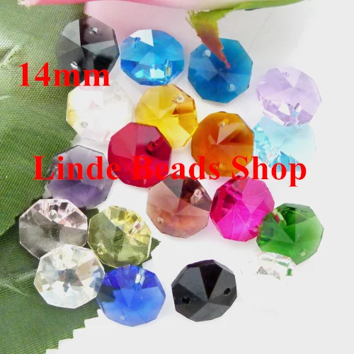 

AAA Top Quality 14mm 8116 Octagon Beads with two hole 100pcs Free Shipping