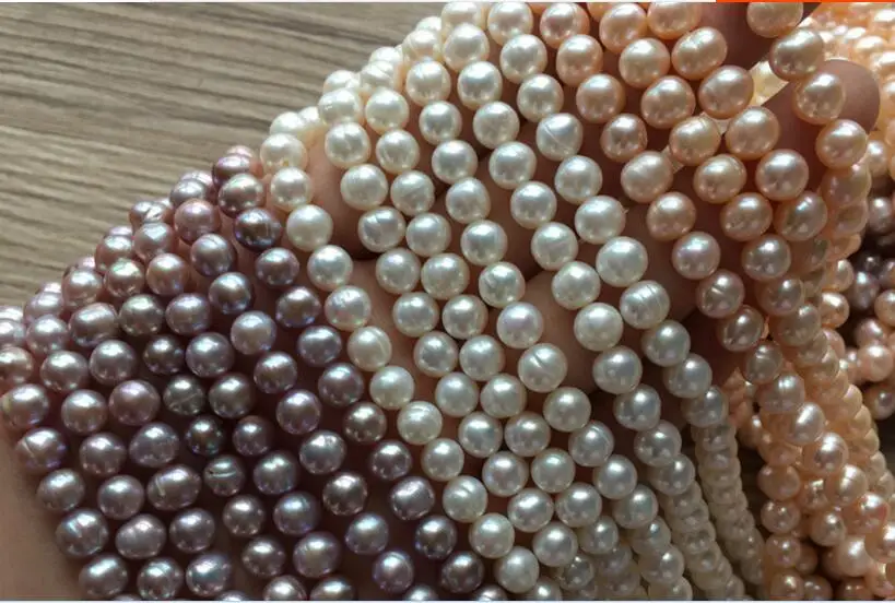 

Genuine AAA Natural Pearl 5x6mm white pink purple freshwater pearl loose beads DIY gift one strands Hole Approx 1mm