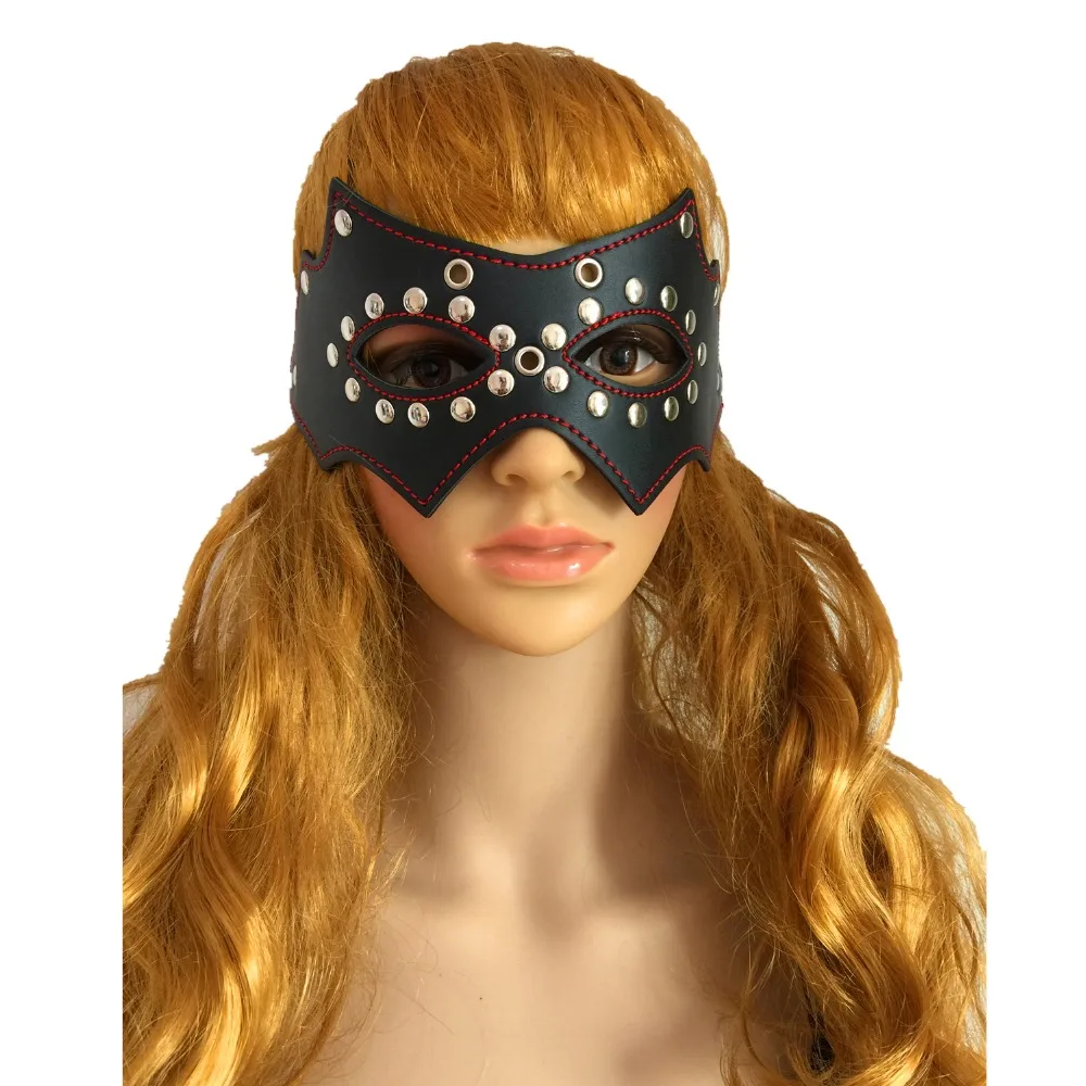 Sexy Lady Mask Eye Mask rivetti leather Masquerade Roleplay Blindfold giochi per adulti BDSM Bondage Night Club Party Eye Mask Sex