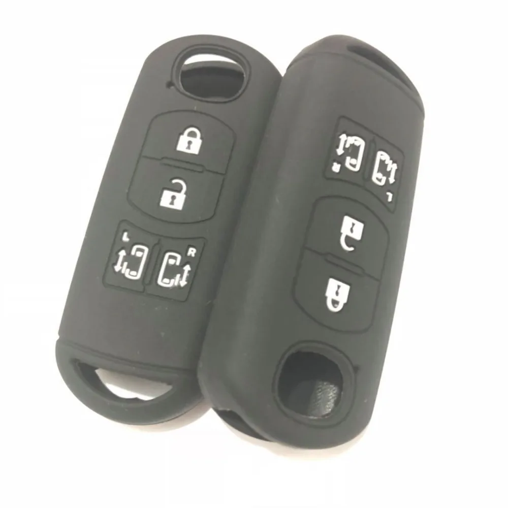 Smart Rubber Silicon 4 Button Sliding Doors Key Holder Remote Case For Mazda CX9 CX8 biante MPV Interior Accessory Guard