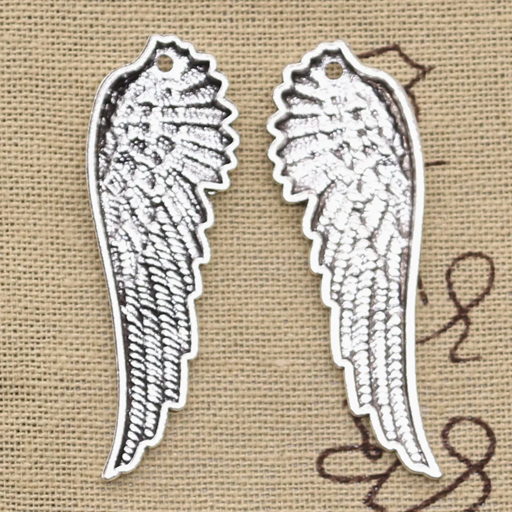 6pcs Charms Angel Wings 50x17mm Antique Making Pendant fit,Vintage Tibetan Bronze Silver color,DIY Handmade Jewelry