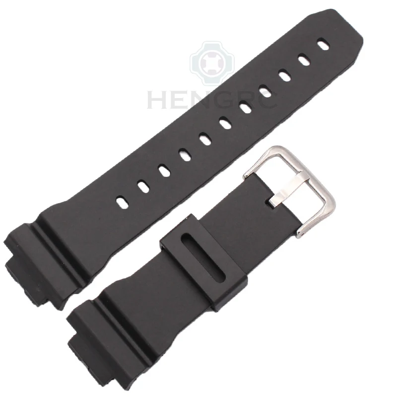 

Watchbands 16mm X 25mm Men Black Sports Diving Rubber Silicone Watch Strap Band For 6900 Series Watch Accessories