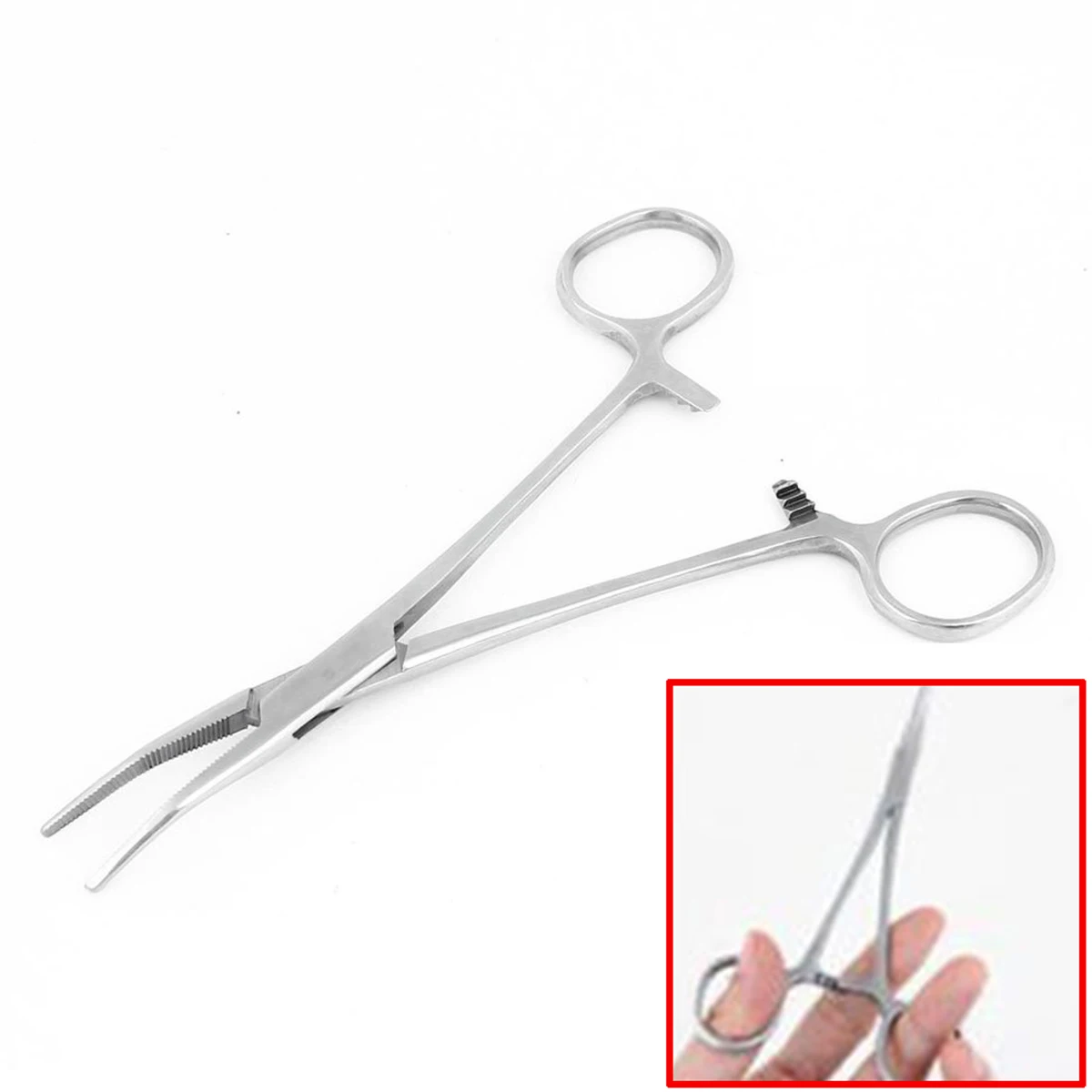 16CM Stainless Steel Locking Forceps Curved Mosquito Hemostat Tool