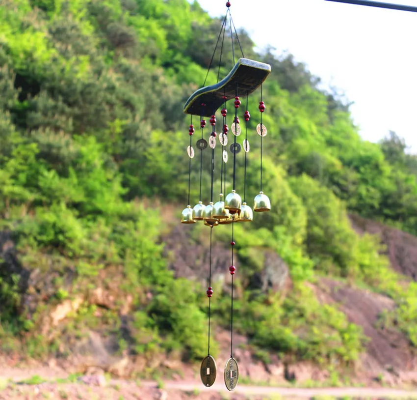 1Pcs Copper Alloy Wind Chime Anti Rust Sound Bells Door Yard Hanging Home Decoration Pendants Gifts Good Luck China Customs