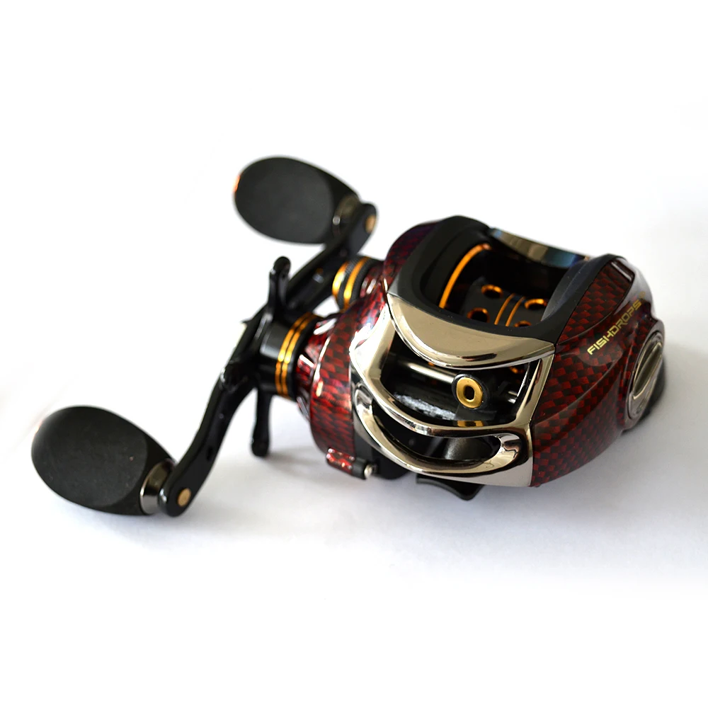 Fishdrops Baitcasting Reel Fishing Magnetic Brake System Gear Ratio 6.3:1 Low Profile Bait caster Reel