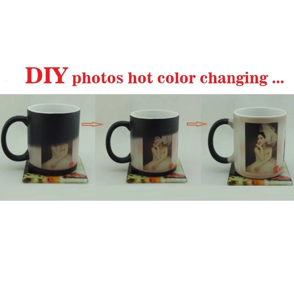 350ML 12oz Magic Mug DIY LOGO Photo Hot Water Show Image Ceramic Sublimation Print Customize Picture Gift Souvenir Creative