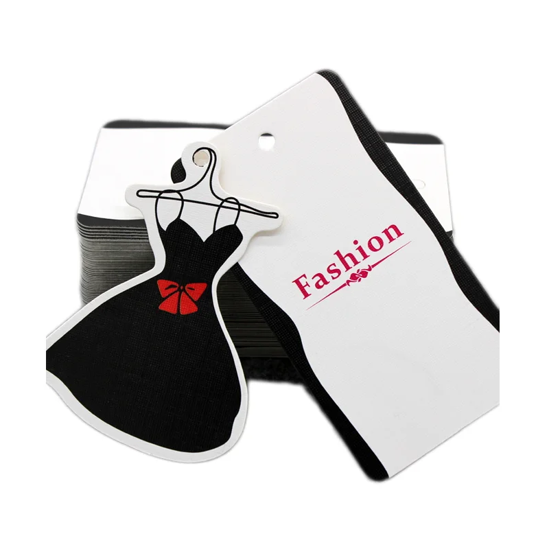 Women's Dress Shape Swing Tag Custom Paper Tags for Clothing