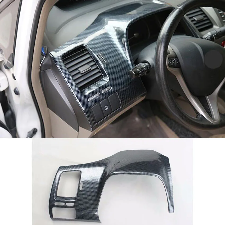 14Pcs For Honda Civic 8th Gen 2006-2011 ABS Carbon Fiber Style Car Interior Decor Cover Trim CD Panel Door Armrest Car Styling