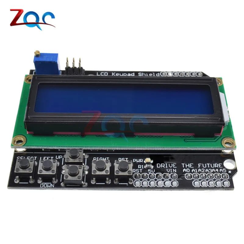 LCD Display For Arduino 1602 Keypad Shield Module 16x2 5V Blue Backlight With White Word Display For ATMEGA328 ATMEGA2560