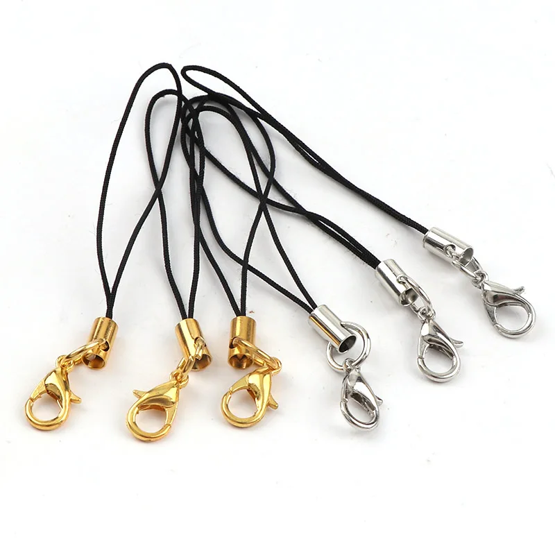 20-50pc 8x65mm Cell Phone Lanyard Strap Cords Lariat Mobile Strap Cord With Lobster Clasp Findings Key chain Cords DIY Jewelry