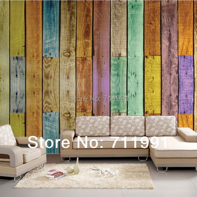 

Free shipping custom wallpaper murals wallpaper personality characteristic pattern plank retro living room walls