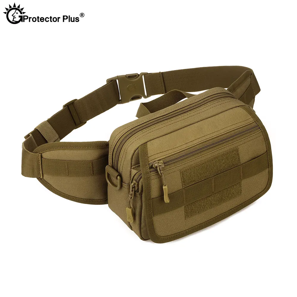 PROTECTOR PLUS taktyczna wojskowa saszetki na pas Molle wielofunkcyjna kamuflaż 6 cali telefon Messenger na ramię Outdoor Sports Crossbody