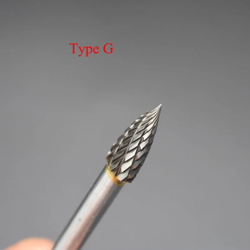 5Pc /Set 8MM Head Tungsten Carbide Rotary Point Burr Die Grinder 6mm Shank Abrasive Tool Drill Carving Bit