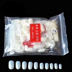 500PCS Natural Medium Oval Round Short False Nails Tips Full Cover French Fake Nail Tip Decorations Stickers Beauty Tool