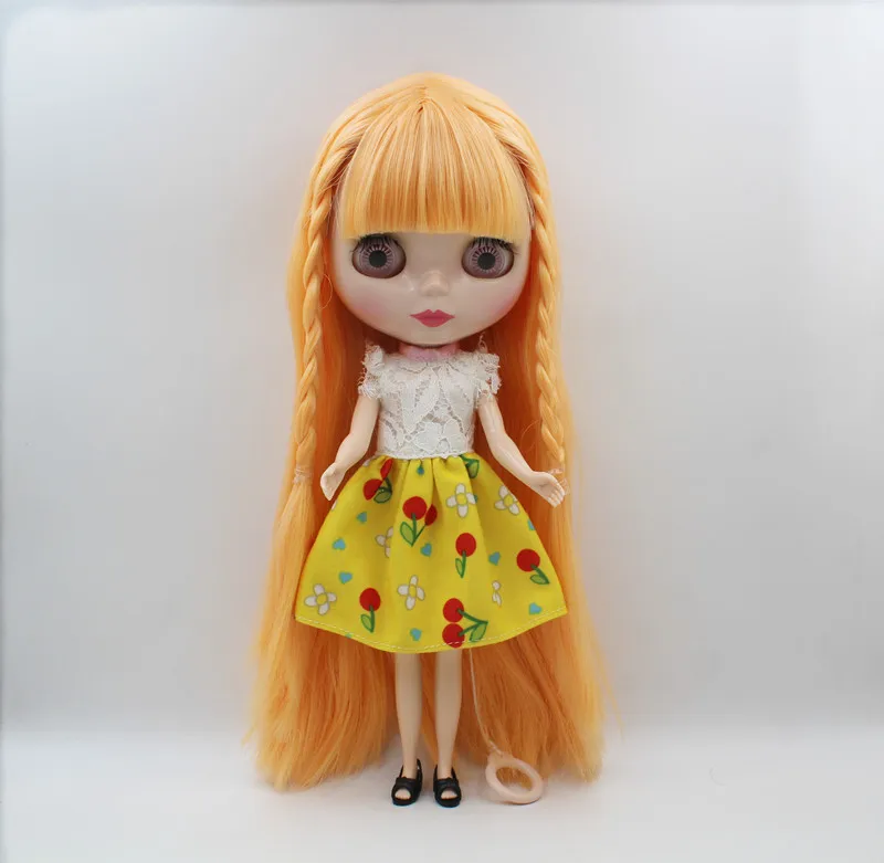 

Blygirl,Blyth doll,Yellow bangs, straight hair, normal body, 7 joints, 1/6 dolls, 30cm, can be replaced