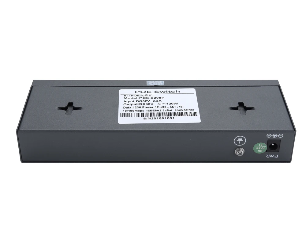 Hamrolte IEEE802.3af POE Beralih 8CH 10/100 Mbps Smart Switch POE Untuk IP Kamera NVR Keamanan Sistem Power Over Ethernet Max 250 M