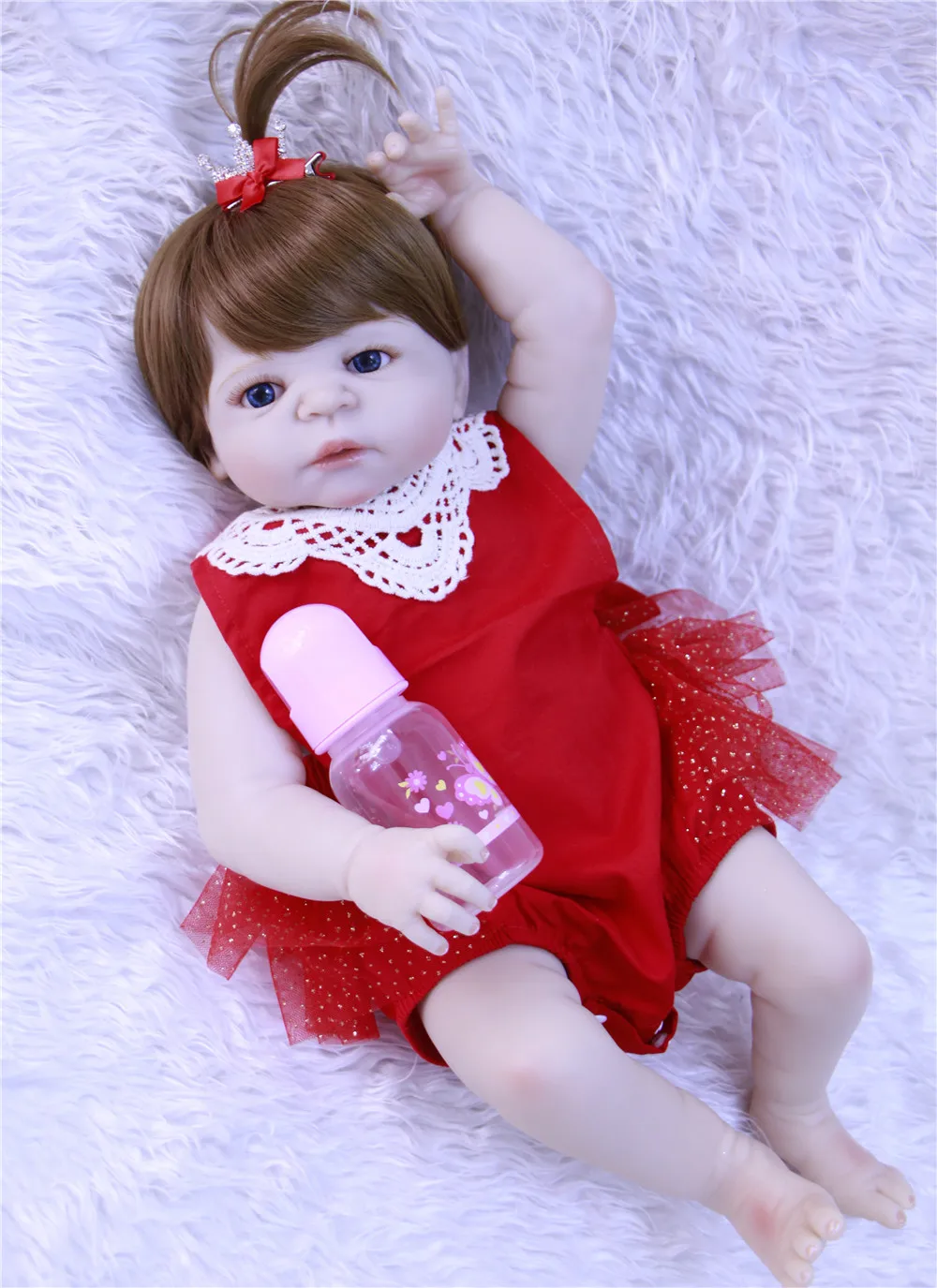 

Lovely reborn dolls 23"57cm full body silicone reborn baby dolls fake baby silicone doll bebe alive reborn bonecas juguetes