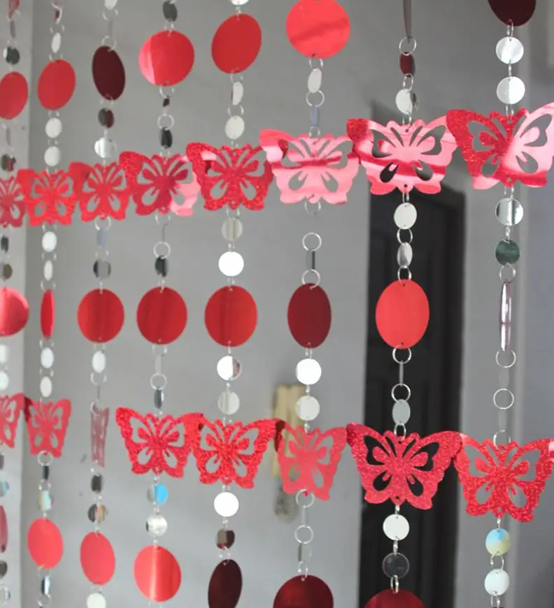 10 Pieces Butterfly Sequin Curtain Home Decor Hanging Accessories DIY Festive Party Christmas Decoration Stage Background