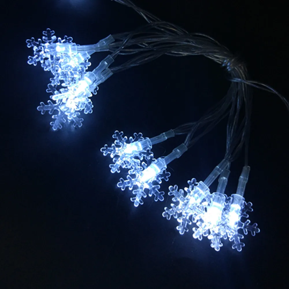 YIYANG 1.5M 10Leds Christmas Tree Snow Flakes Snowballs LED String Fairy Light Xmas Party Home Garden Garland Decoration Lights