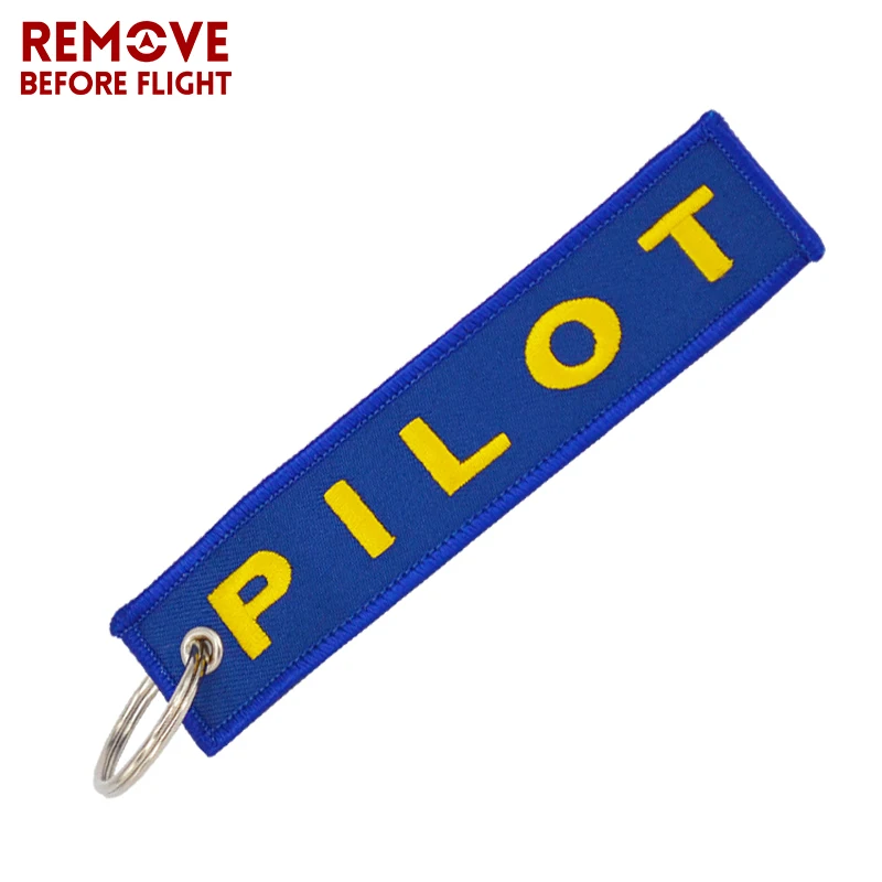 Fashion Pilot Key Chain Remove Before Flight OEM Embroidery Blue Key Label Luggage Safety Tag Keyring Aviation Gifts chaveiro