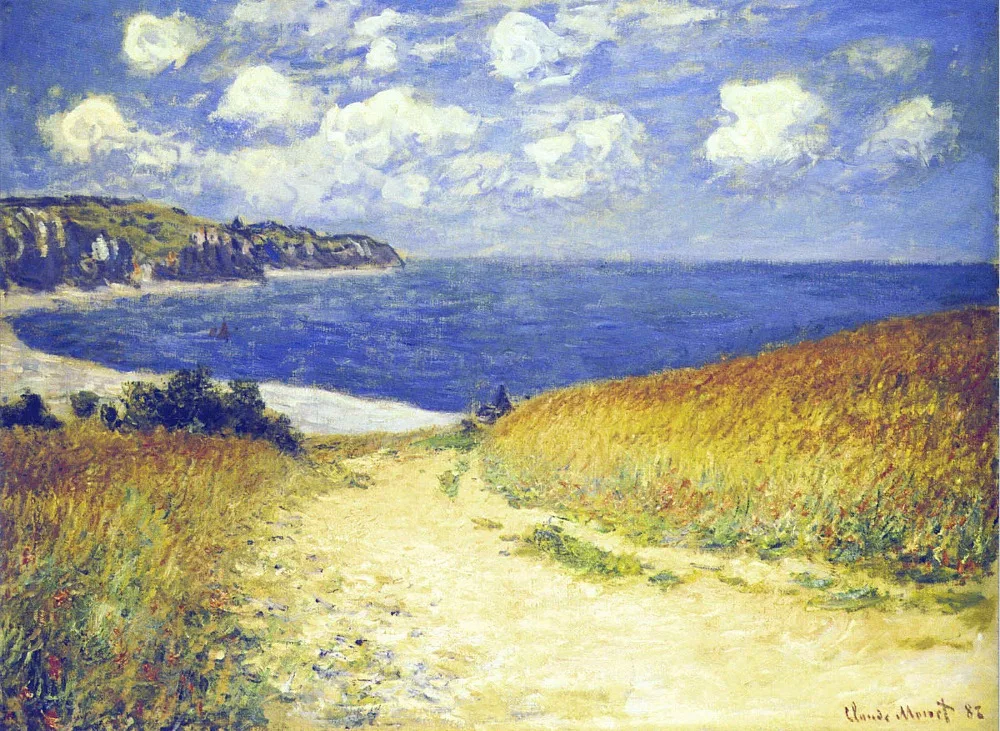 

100% handmade Oil Painting Reproduction on linen canvas with Museum quality,free DHL FeDex,alley near pourville by Claude Monet