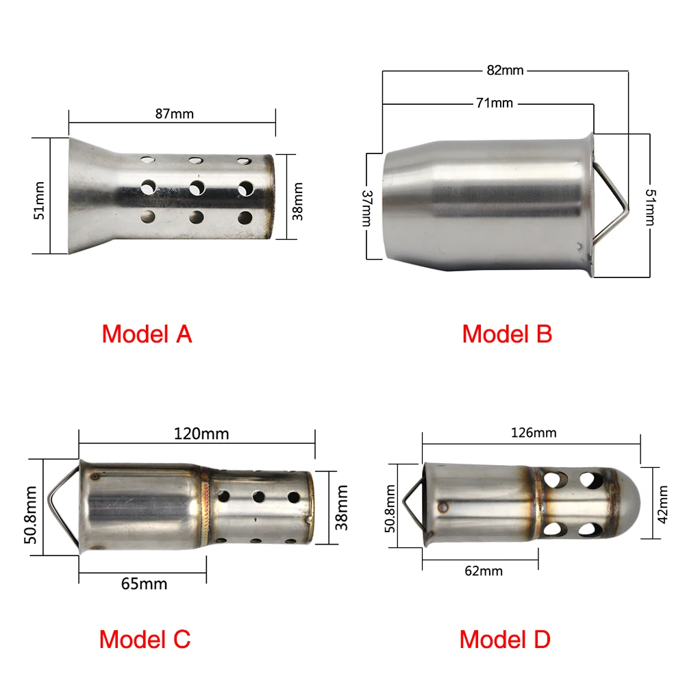 ZSDTRP Catalyst DB Killer AK Motorcycle Exhaust Muffler Insert DB Defender Silencer Noise Sound Eliminator for 51/60MM