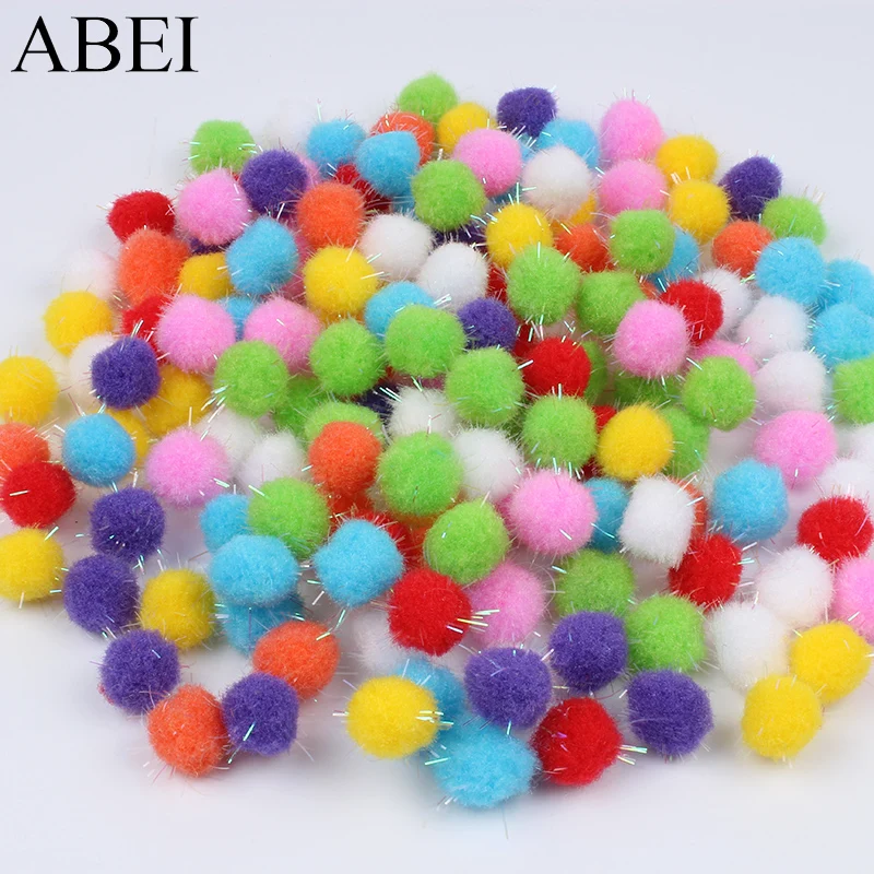 12mm 15mm 20mm Sparkly Pom Poms Glitter Tinsel Pompones DIY Sewing Garments Accessories Pompom Ball Wedding Christmas Decoration