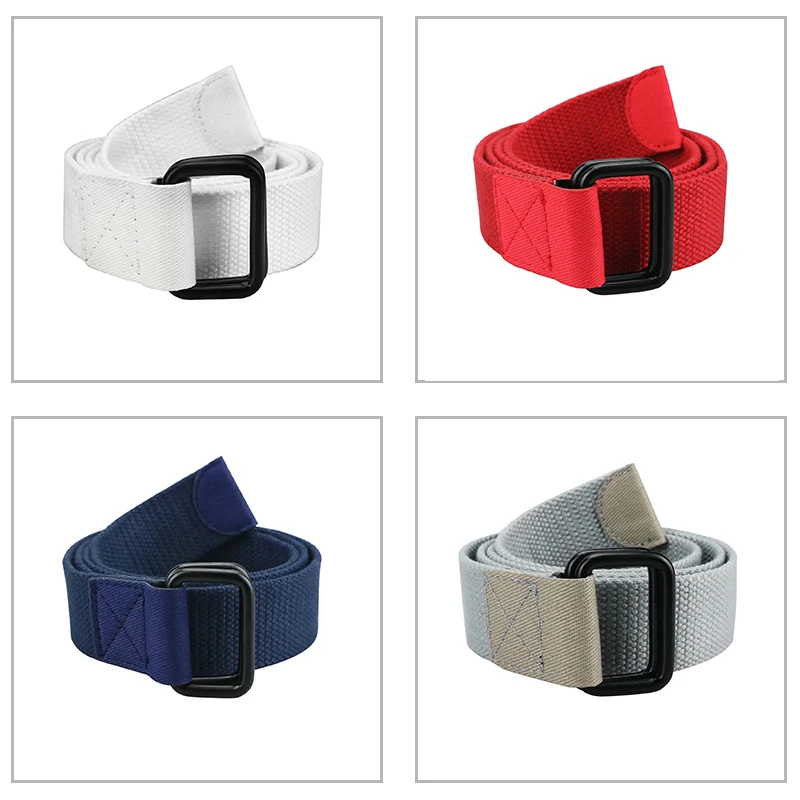 Maikun-Ceinture à double anneau pour hommes, ceinture en toile pour hommes, ceinture décontractée pour jeans, Harajuku