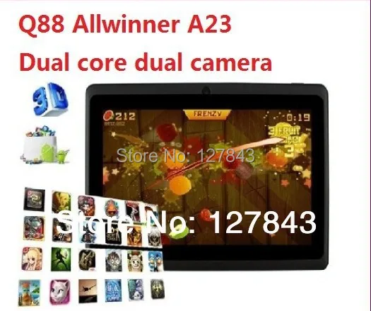 DHL شحن مجاني 50 قطعة/الوحدة 7 بوصة Q88 2800mah Allwinner رباعية النواة A33 الروبوت 4.2 512M 8G واي فاي كاميرا مزدوجة وتغ اللوحي