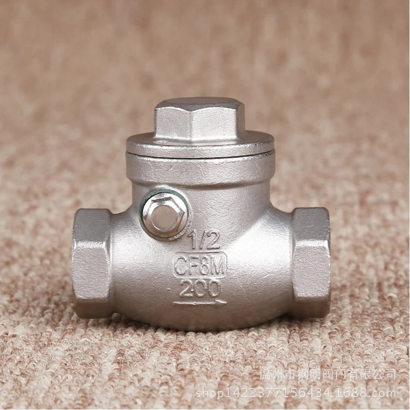 Stainless steel 1/2'' DN15 DN20 DN25 PN16 CF8M Female Threaded Check Valve High Pressure Swing Check Valve 200PSI