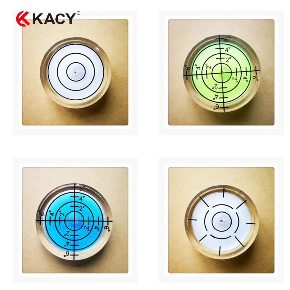 KACY 10pcs/lot  32x12 or 30x7mm colorful liquid water Bullseye Level Bubble Spirit Level