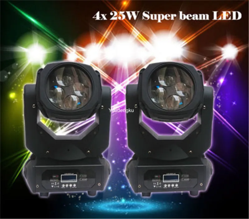 

4pcs DMX beam led movinghead rgbw 4in1 4x25 watt Mini beam rgbw led small moving head light beam moving head stage light