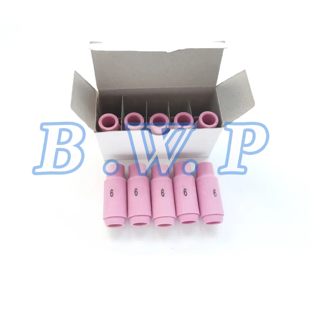 10N48 #6 Alumina Ceramic Nozzles Cups for SR PTA DB WP 17 18 26 Tig Welding Torch, 10pcs