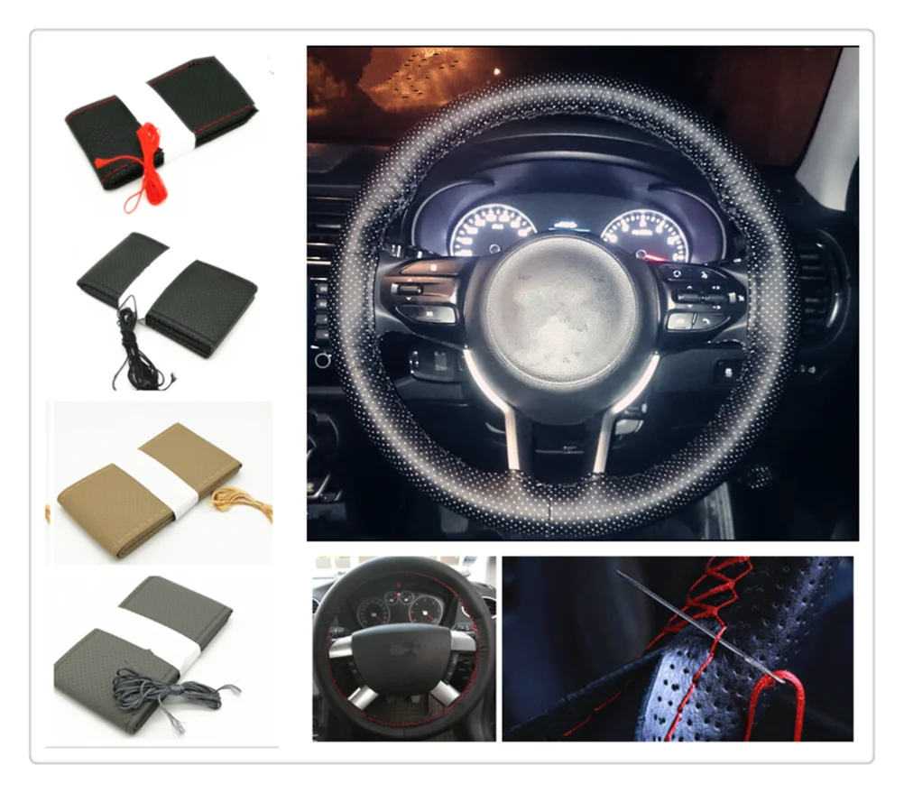 Car steering wheel cover / diameter 36cm 38cm 40cm for Chevrolet Miray Caprice Agile Stingray Aveo5 Matiz Lumina HHR