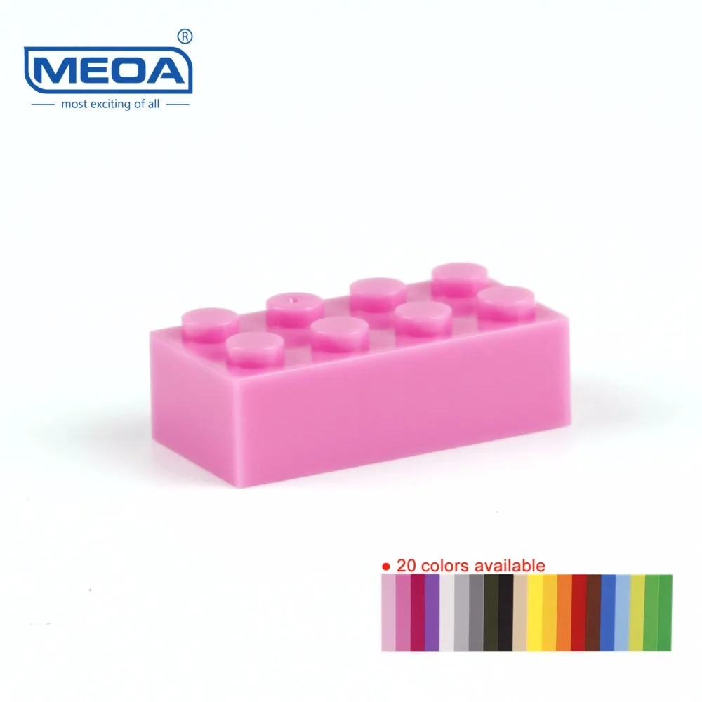 

Wholesale 100g=40pcs MEOA Small Building Blocks Spare Parts 2X4 Higher Brick 100% Compatible DIY Assemble Toy for Adult Children