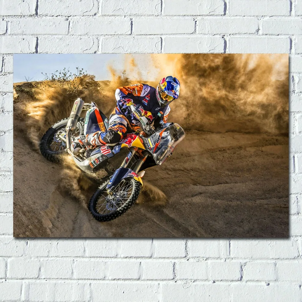 Dirtbike Motocross Motorcycle Wallpaper Wall Art Poster Canvas Cloth Printed for Room Decor