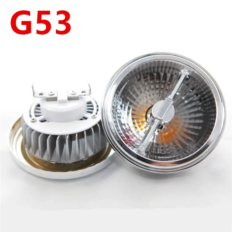 10PCS/Lot Dimmable LED AR111 Spotlight 15W COB LED Downlight AR111 QR111 GU10 G53 Base LED Bulb Light AC110V/220V/DC12V