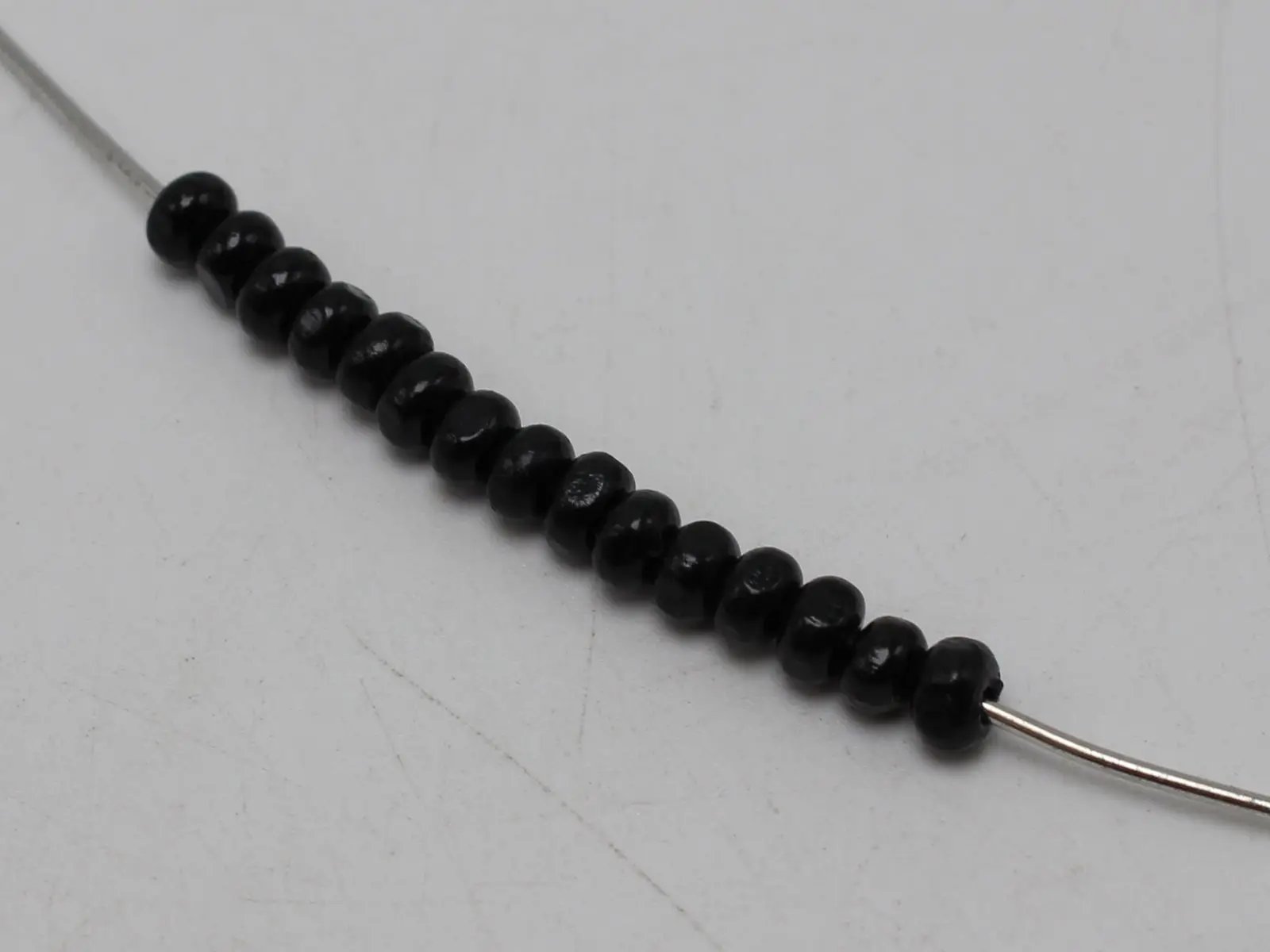 1000 Black 4mm Round Wood Seed Beads~Wooden Beads