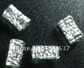 

FREE SHIPPING 500pcs Tibetan silver dotted cylinder spacer beads A372