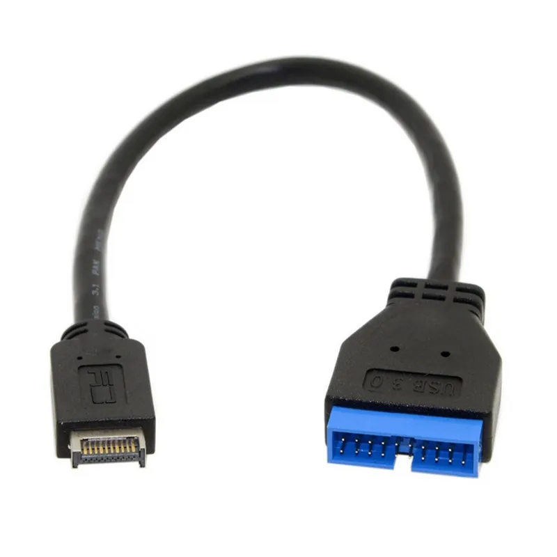 Usb 3.1 tipo-c mini cabeçalho do painel frontal de 20 pinos para usb 3.0 padrão 19/30 pinos cabo de extensão 20cm para placa-mãe asus