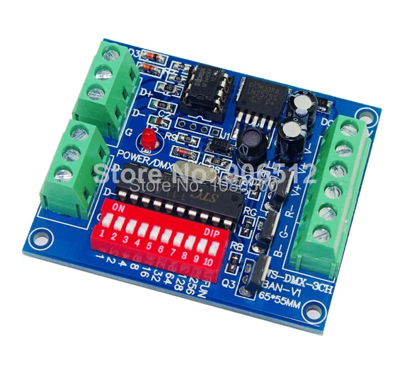 

DC 5V 12V 24V LED RGB DMX DMX512 Decoder Board Controller 3-channel 3-way DMX 512 Led Light RGB Strip Control Connector