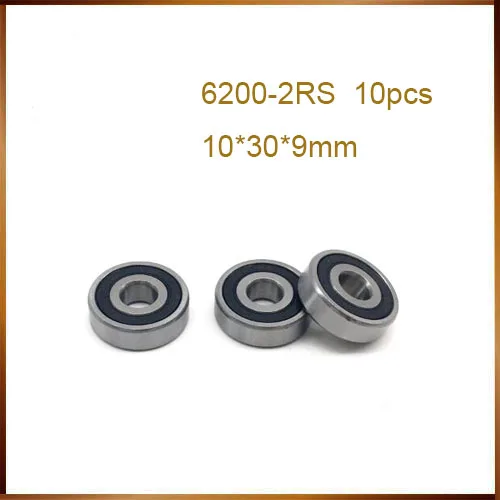 6200-2RS free shipping 10pcs 6200-2rs 6200 rs 10*30*9 mm double Rubber sealing cover deep groove ball bearing