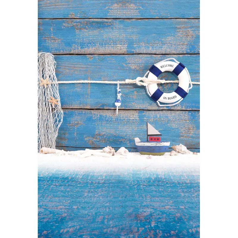 Allenjoy baby hintergrund Blau holz bord kinder schwimmen ring boot spielzeug geburtstag photo fotografie hintergründe foto studio