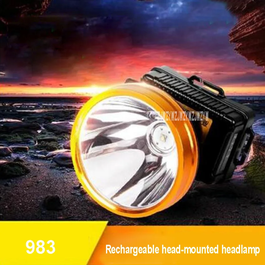 

New 983 Rechargeable Head-mounted Headlamp High-quality Hunting Outdoor 1200 Meters Long-range Headlamp 3.7V 10W 10-200 Hours