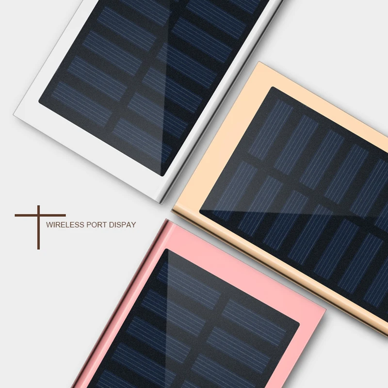 20000mAh Portable Solar Power Bank External Battery phone Charger Powerbank for iPhone 14 13 12 11X Huawei Xiaomi Poverbank