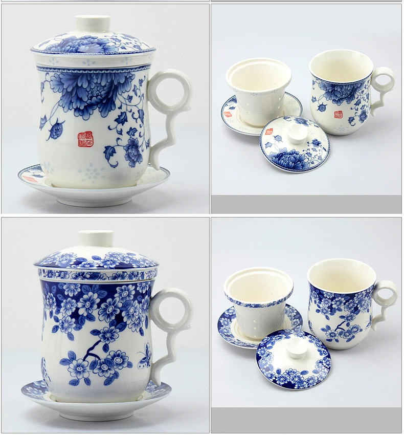 Chinese style Ceramic mug  with saucer China TeaCups Coffee Cup,Ceramic tea cups,tea set the tank can filter