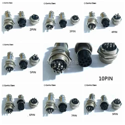 1set GX16-2/3/4/5/6/7/8/9/10 Pin Male & Female Diameter 16mm Wire Panel Connector GX16 Circular Connector Aviation Socket Plug