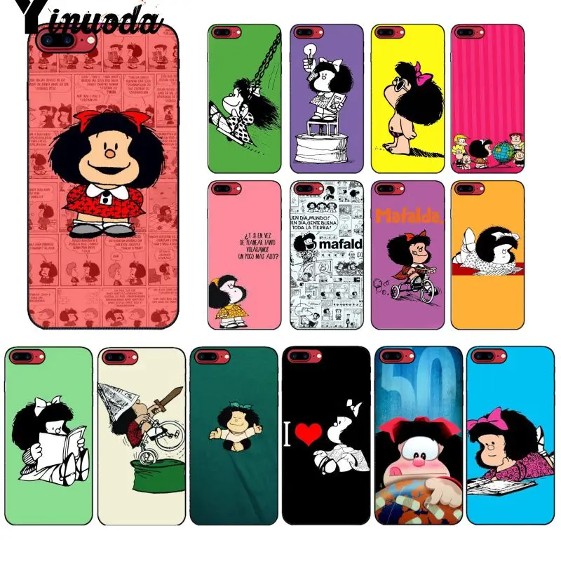 Yinuoda cartoon Mafalda DIY Printing Drawing Phone Case cover Shell for Apple iPhone 8 7 6 6S Plus X XS MAX 5 5S SE XR Cover