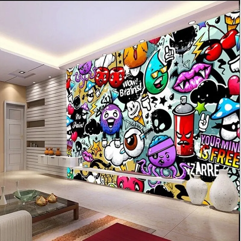 beibehang wall paper Custom baby wallpaper colorful graffiti murals for children's rooms living room backdrop 3D mural wallpaper